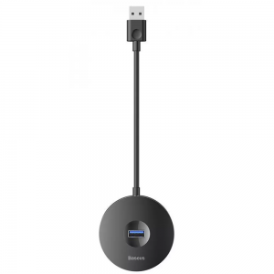 Адаптер USB-Хаб Baseus Round Box USB to USB 3.0 + 3USB 2.0 – Black