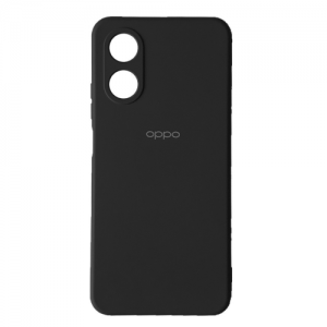Оригинальный чехол Silicone Case 360 с микрофиброй и защитой камеры для Oppo A17 – Black