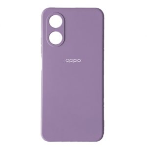 Оригинальный чехол Silicone Case 360 с микрофиброй и защитой камеры для Oppo A17 – Lilac