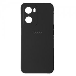 Оригинальный чехол Silicone Case 360 с микрофиброй и защитой камеры для Oppo A57s / A77s – Black