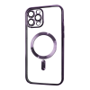 Прозрачный чехол Chrome с MagSafe и стеклом на камеру для Iphone 12 Pro Max – Purple