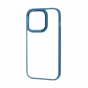 Чехол матовый TPU+PC FIBRA Metallic с цветным ободком для Iphone 14 Pro Max – Blue