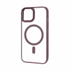 Прозрачный чехол FIBRA Metallic MagSafe c металлическими вставками для Iphone 14 Plus – Marsala