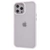 Чехол матовый TPU+PC FIBRA Metallic с цветным ободком для Iphone 12 Pro / 12 – White