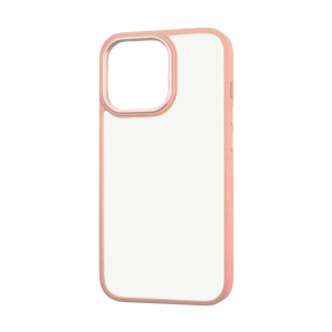 Чехол матовый TPU+PC FIBRA Metallic с цветным ободком для Iphone 13 Pro – Pink