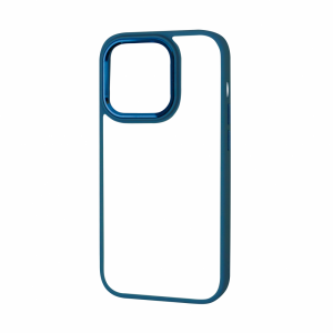 Чехол матовый TPU+PC FIBRA Metallic с цветным ободком для Iphone 14 Pro Max – Dark Blue
