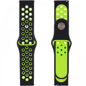 Ремешок силиконовый Sport Nike+ для Xiaomi Amazfit / Samsung 20 mm – Black / Green