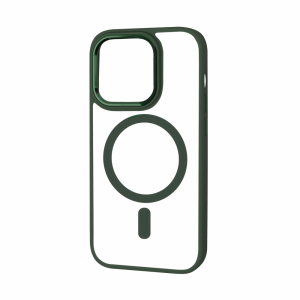 Прозрачный чехол FIBRA Metallic MagSafe c металлическими вставками для Iphone 14 Pro – Hunter Green