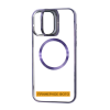 Прозрачный чехол Fibra Window Leaf с MagSafe и подставкой на камере для Iphone 13 Pro Max / 14 Plus – Deep Purple 162349