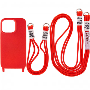 Защитный чехол TPU California с двумя шнурками для Iphone 12 Pro Max – Красный