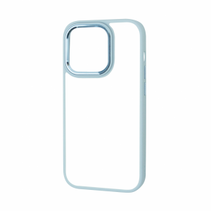 Чехол матовый TPU+PC FIBRA Metallic с цветным ободком для Iphone 14 Pro Max – Sky Blue