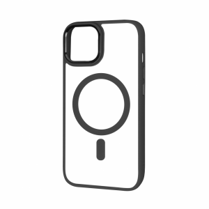 Прозрачный чехол FIBRA Metallic MagSafe c металлическими вставками для Iphone 14 Plus – Black