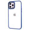 Чехол матовый TPU+PC FIBRA Metallic с цветным ободком для Iphone 12 Pro / 12 – Blue