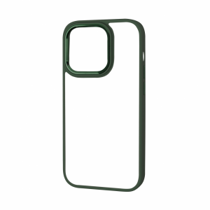 Чехол матовый TPU+PC FIBRA Metallic с цветным ободком для Iphone 14 Pro Max – Green