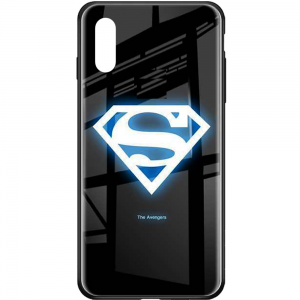 Чехол Night Luminous Glass Case для Iphone XS Max – Superman