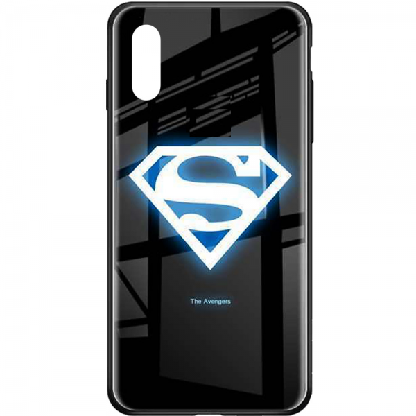 Чохол Night Luminous Glass Case для Iphone XS Max Superman