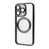 Прозрачный чехол WAVE Metal Color с MagSafe и стеклом на камеру для Iphone 12 Pro Max – Black