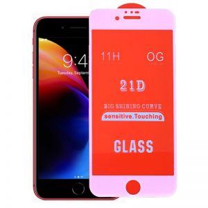 Защитное стекло 21D Full Glue Cover Glass на весь экран для Iphone 6 / 6s / 7/ 8 / SE — White
