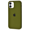 Оригинальный чехол Silicone Cover 360 с микрофиброй для Iphone 12 Mini – Army green
