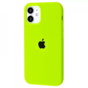 Оригинальный чехол Silicone Cover 360 с микрофиброй для Iphone 12 Mini – Lime green