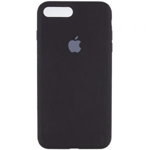 Оригинальный чехол Silicone Cover 360 с микрофиброй для Iphone 7 Plus / 8 Plus – Черный / Black