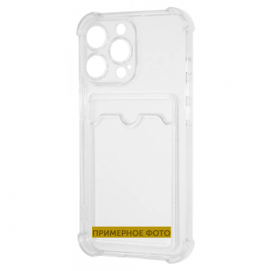 Силиконовый чехол WAVE Pocket Case с вырезом для карт и усиленными углами для Iphone Xs Max – Прозрачный