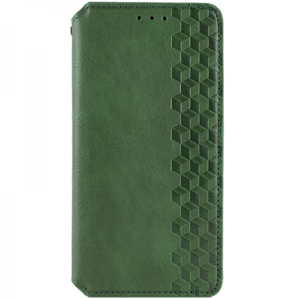 Кожаный чехол-книжка GETMAN Cubic для Xiaomi Redmi 12 – Зеленый