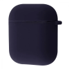 Силиконовый чехол для наушников с микрофиброй для Apple Airpods 1/2 – Midnight blue