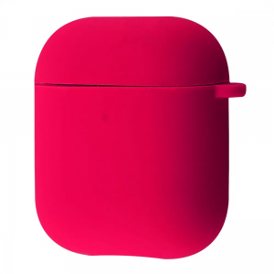 Силиконовый чехол для наушников с микрофиброй для Apple Airpods 1/2 – Rose red