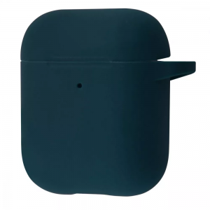 Чехол для наушников Silicone Case New + карабин для Apple Airpods 1/2 – Forest green