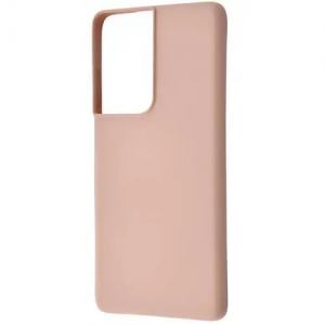 Чехол Silicone Case WAVE Full с микрофиброй для Samsung Galaxy S21 Ultra – Pink sand