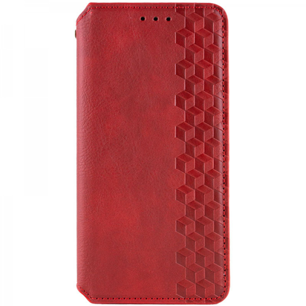Кожаный чехол-книжка GETMAN Cubic для Xiaomi Redmi 12 – Красный