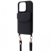 Кожаный чехол WAVE Leather Pocket Case со шнурком для Iphone 14 Pro – Black