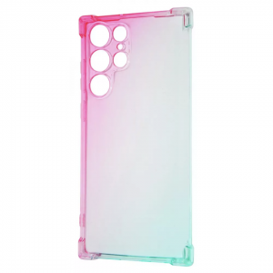 Чехол TPU Wave Shine с усиленными углами для Samsung Galaxy S22 Ultra – Pink / Turquoise