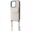 Кожаный чехол WAVE Leather Pocket Case со шнурком для Iphone 14 Pro – White