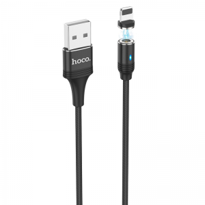 Кабель Hoco U76 Fresh magnetic USB to Lightning 2.4A (1.2м) – Black