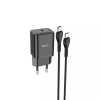 Сетевое зарядное устройство Hoco N27 Innovative 20W (1 Type-C) + кабель Type-C to Type-C – Black 166152