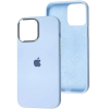 Чехол Silicone Case с металлическими кнопками и микрофиброй для Iphone 13 – Голубой / Cloud Blue