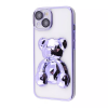 Прозрачный чехол Perfomance Bear Case со стеклом на камеру для Iphone 13 – Deep purple