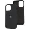 Чехол Silicone Case с металлическими кнопками и микрофиброй для Iphone 14 Pro Max – Черный / Black