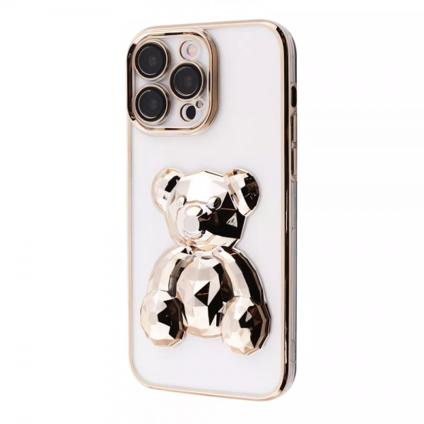 Чохол Perfomance Bear зі склом на камеру для Iphone 14 Pro Max Прозорий / Gold