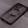 Прозрачный чехол Chrome с MagSafe и стеклом на камеру для Iphone 12 – Темно-фиолетовый