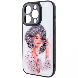 TPU+PC чехол Prisma Ladies для Iphone 14 Pro – Girl in a hat