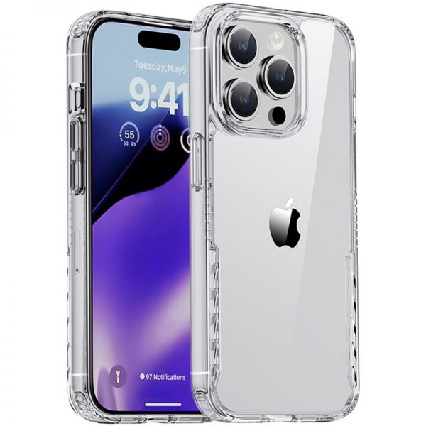 Чехол TPU+PC Multi-Color для Iphone 15 Pro – Clear