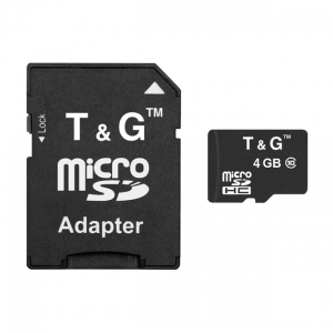 Карта памяти T&G MicroSDHC 4GB Card Class 10 c адаптером – Black