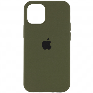 Оригинальный чехол Silicone Cover 360 с микрофиброй для Iphone 15 Pro – Зеленый / Dark Olive