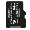 Карта памяти Kingston Micro SDXC (UHS-1) Canvas Select Plus 64GB Class 10 A1 (R-100 MB/s) – Black
