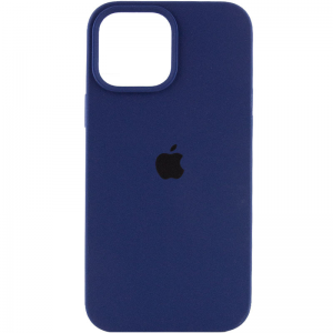 Оригинальный чехол Silicone Cover 360 с микрофиброй для Iphone 15 Plus – Синий / Deep navy