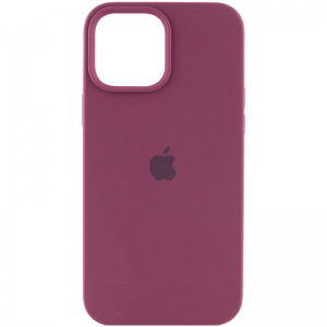 Оригинальный чехол Silicone Cover 360 с микрофиброй для Iphone 15 – Бордовый / Plum