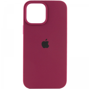Оригинальный чехол Silicone Cover 360 с микрофиброй для Iphone 15 – Бордовый / Maroon